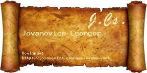 Jovanovics Csongor névjegykártya