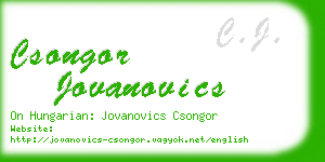 csongor jovanovics business card